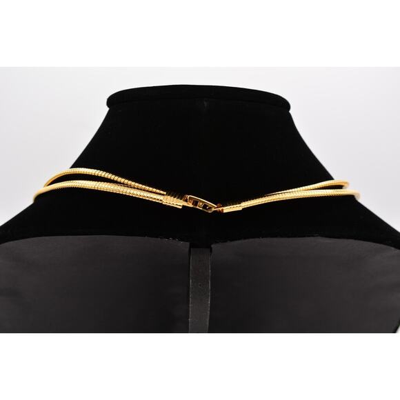 DL Auld Vintage Collar Necklace Knot Snake Omega Chain Gold Signed 1920s Bin3C - Picture 5 of 12